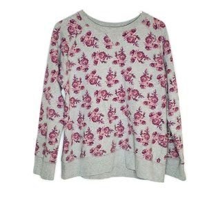 The North Face Floral Gray Pink Sweatshirt Large